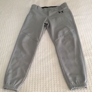 Under Armour Boys' Utility Gray Baseball Pant YSM size 7/8 inseam 21